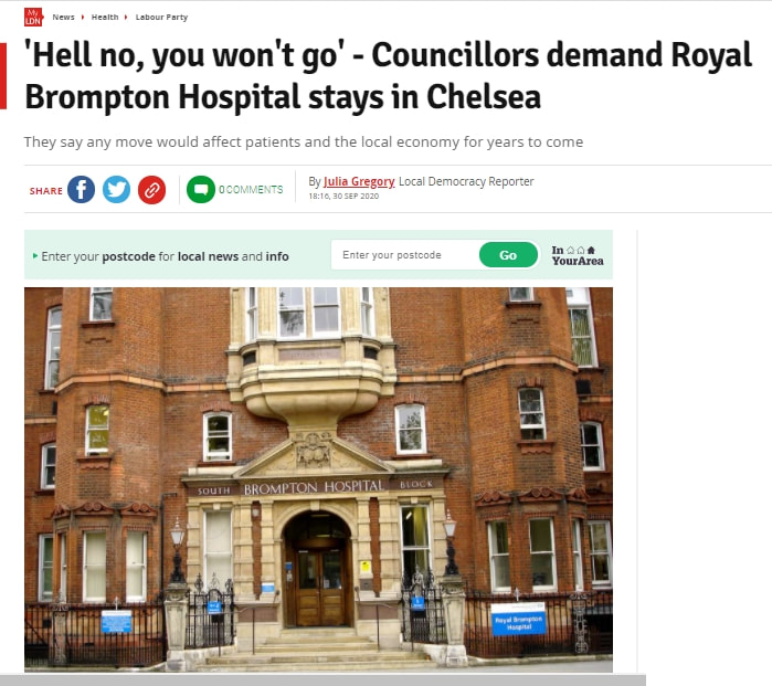  Demands for Royal Brompton Hospital to stay in Chelsea